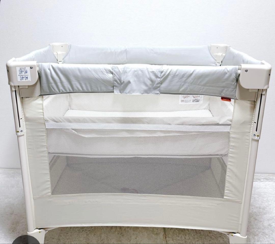 藍　ココネルエアー ベビーベッド ホワイト