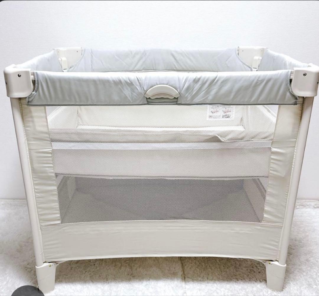 藍　ココネルエアー ベビーベッド ホワイト