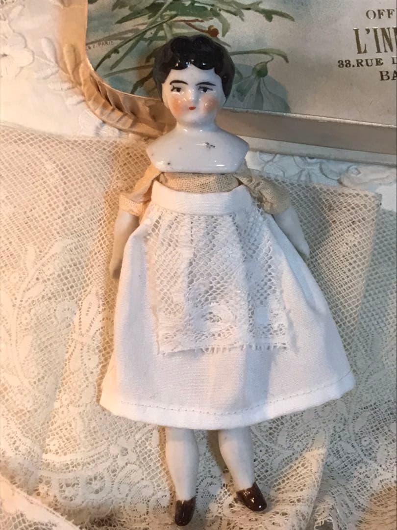 【麦子ページ】手のひらサイズのちいさな愛らしいアンティークチャイナヘッド チャイナヘッド（磁器製）ドール | Epines de Rose Paris Vintage