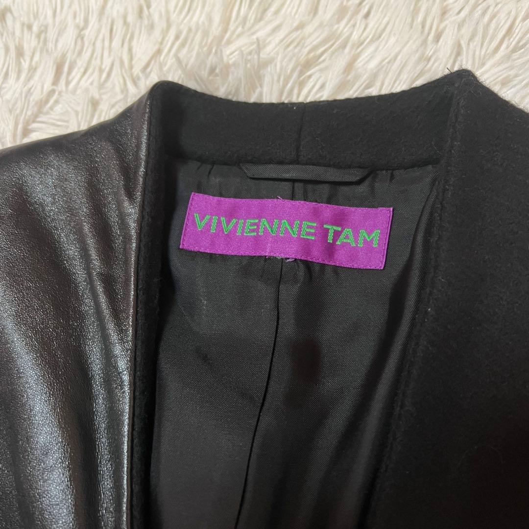 VIVIENNE TAM ヴィヴィアンタム ウールラムレザージャケット ブラック