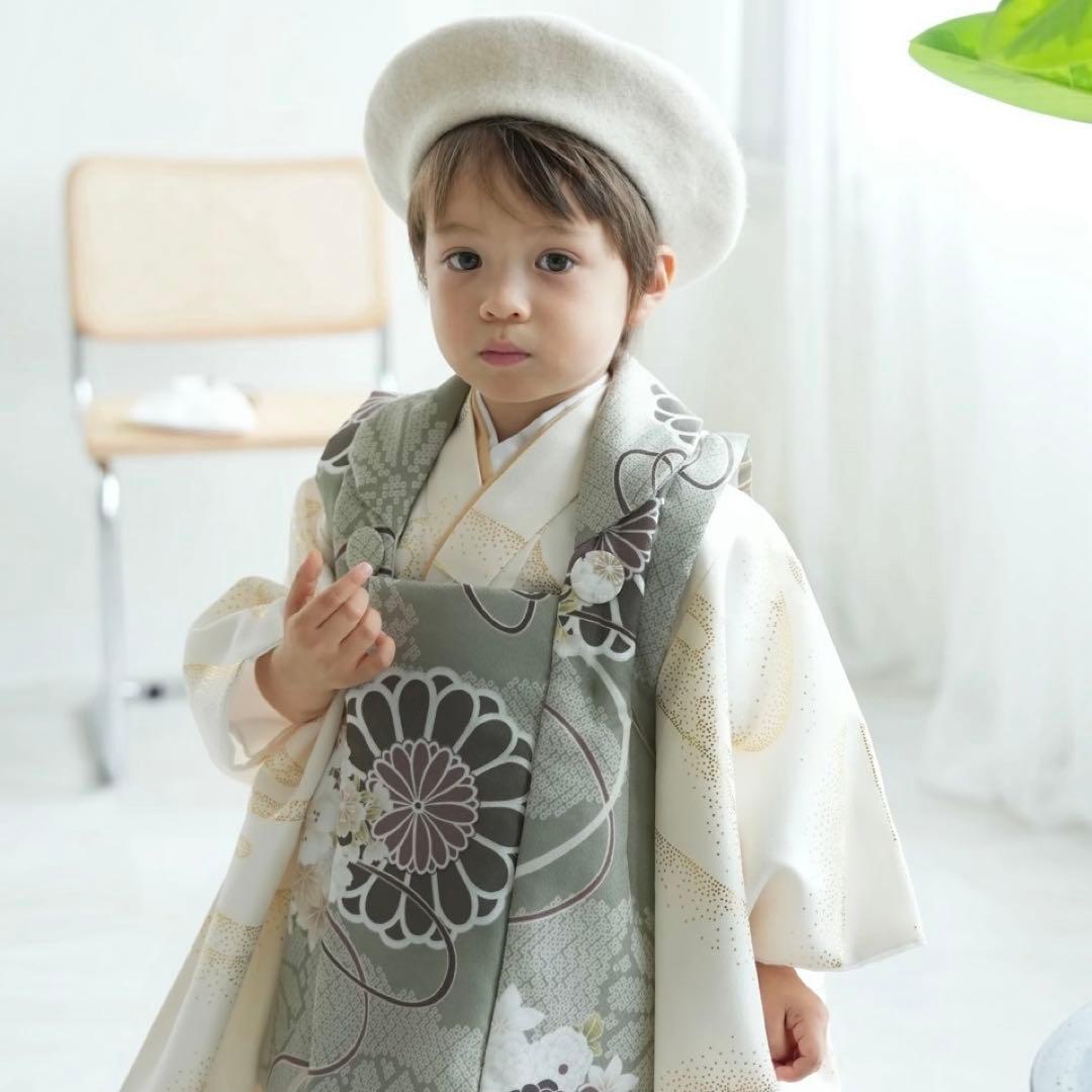 【8/16-17限定】 utatane 七五三 ひよこ商店 被布着物　3歳男児 レンタル】七五三 3歳 男の子 ひよこ商店 被布セット 子供 kids 三つ身