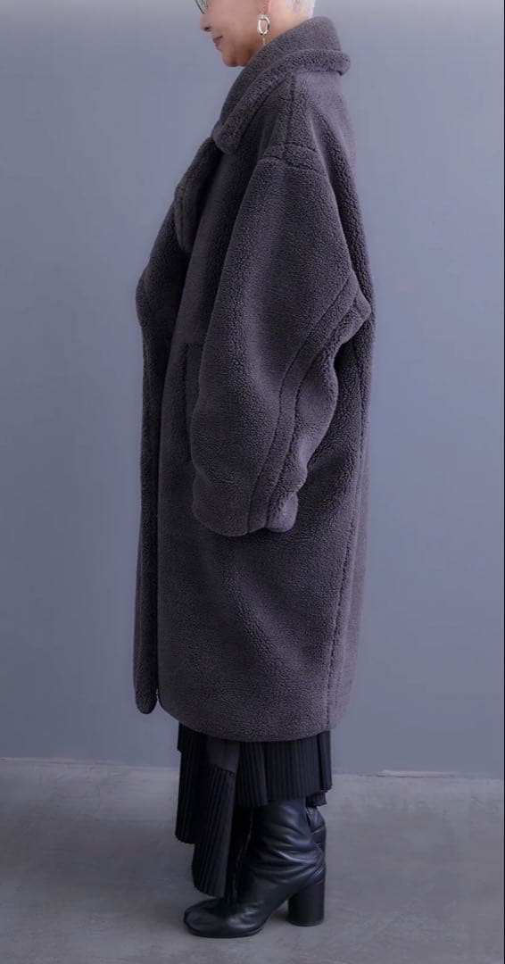 AIJAN 新品未使用 テディボアロングコート チャコール フリーサイズ