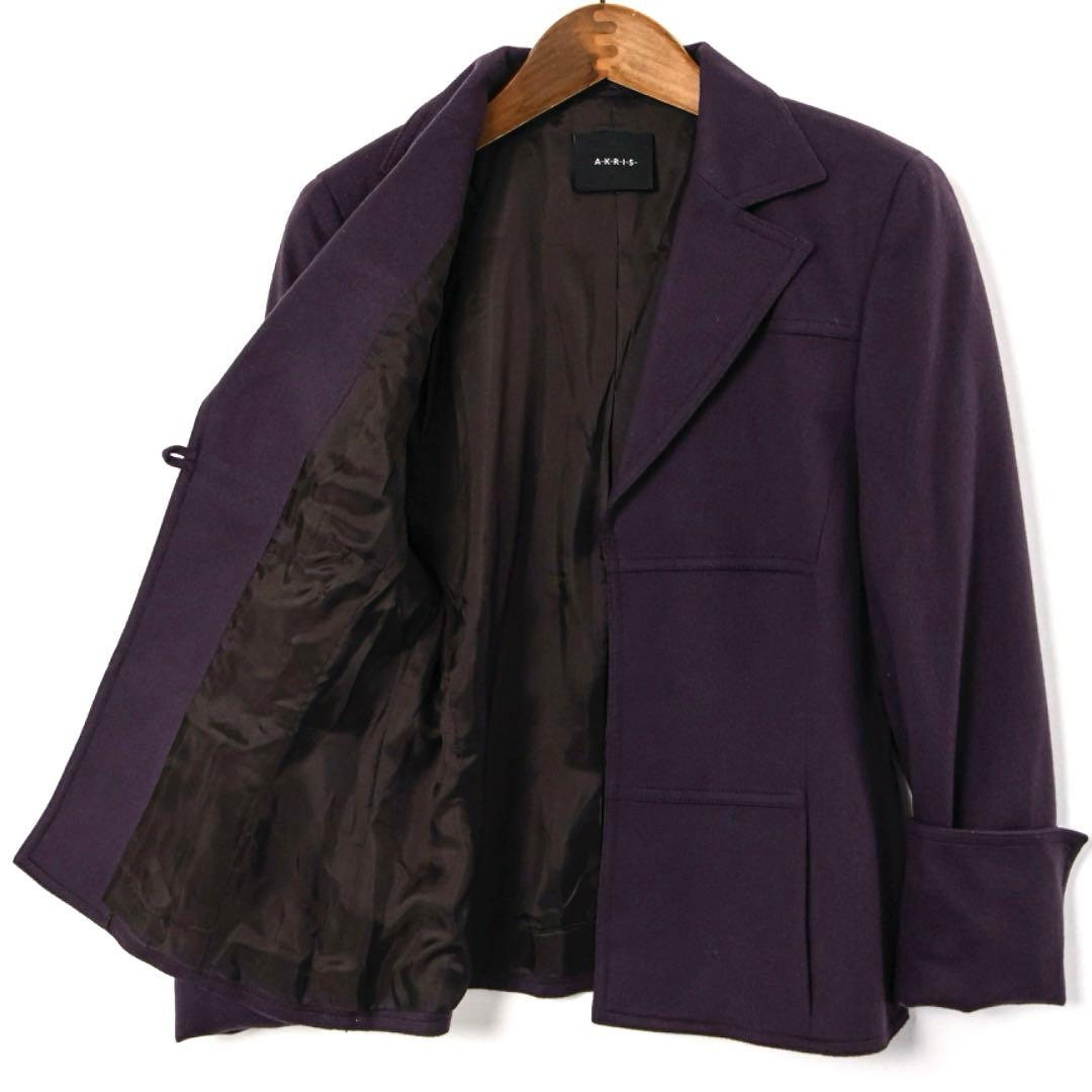 H4554◾️アクリス カシミア100% テーラードジャケット コンシールド釦
