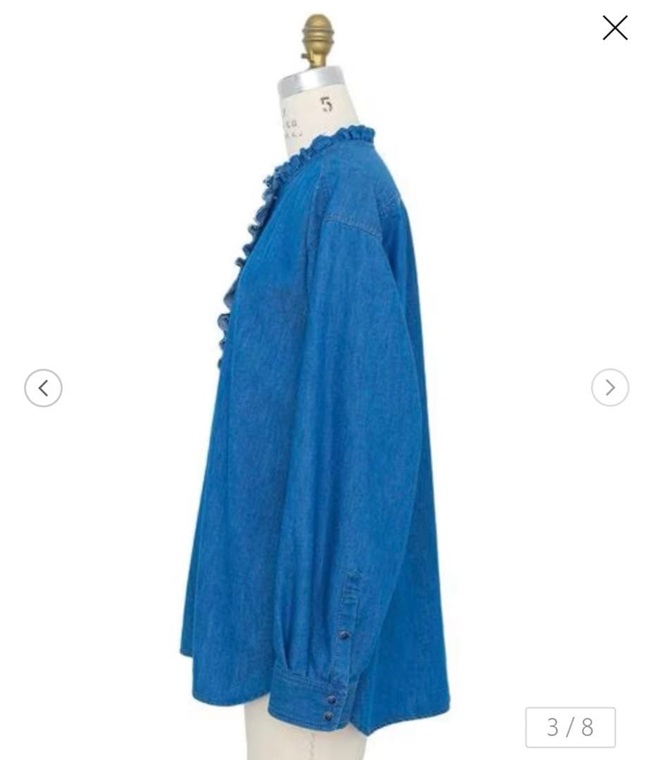 2024RESORT ドゥロワー ラッフルデニムシャツ フリル36 - メルカリ