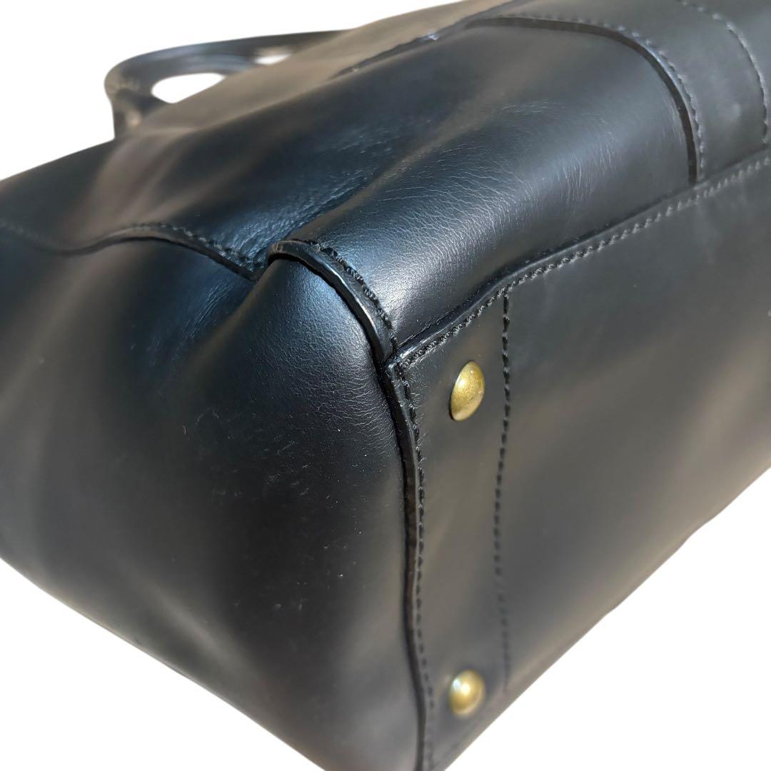 未使用級 コーチ トートバッグ 大容量 オールレザー ブラック 本革