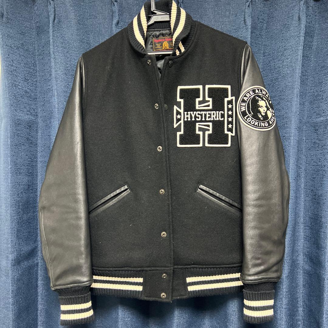 Hysteric Glamour スタジャン Sサイズ ブラック 袖羊革 - メルカリ