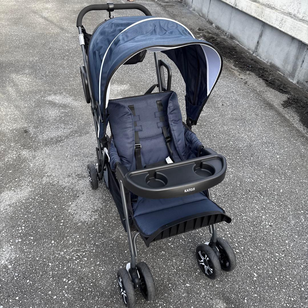 【KATOJI】２人乗りベビーカー リアシート付き　ベビーカー2人でゴー