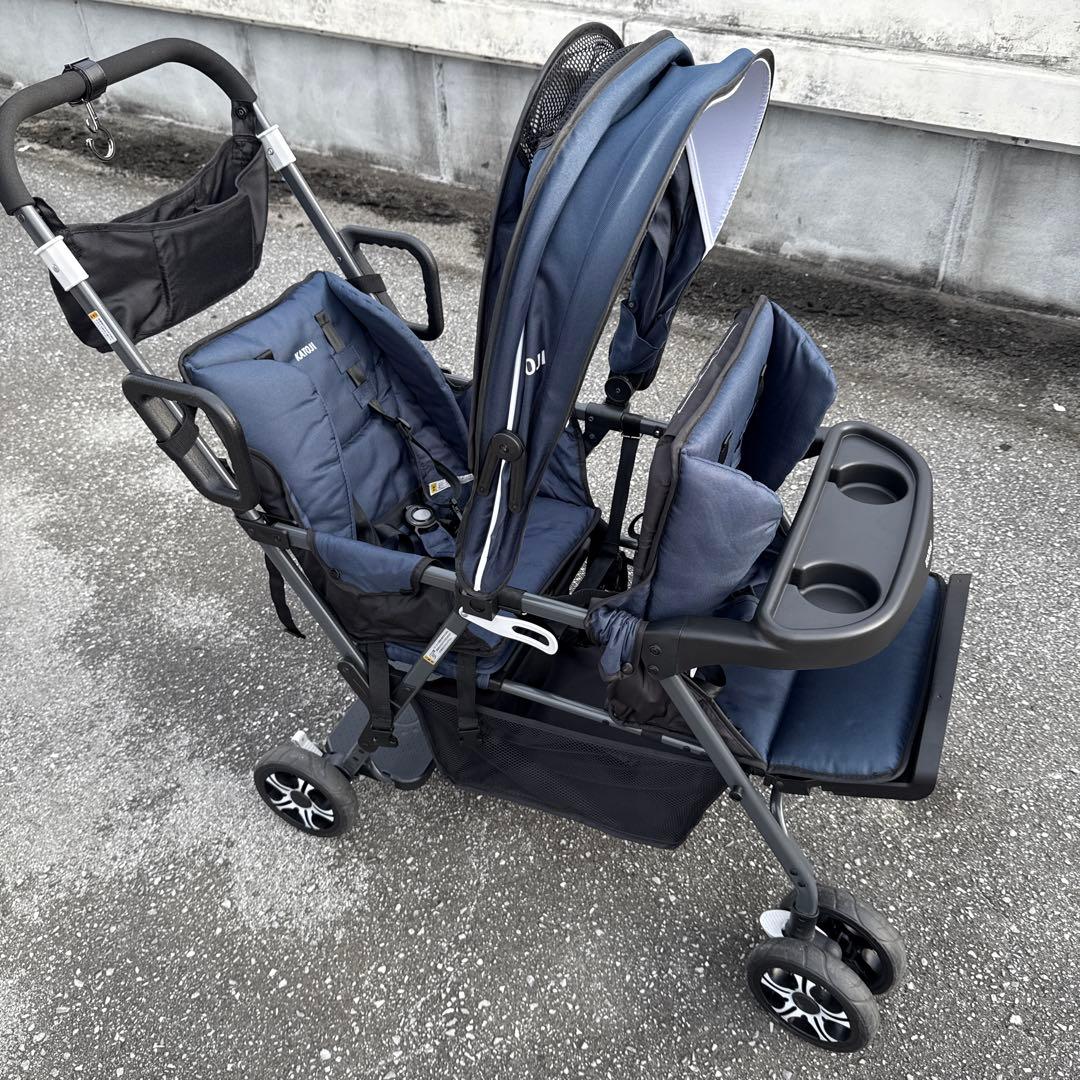 【KATOJI】２人乗りベビーカー リアシート付き　ベビーカー2人でゴー