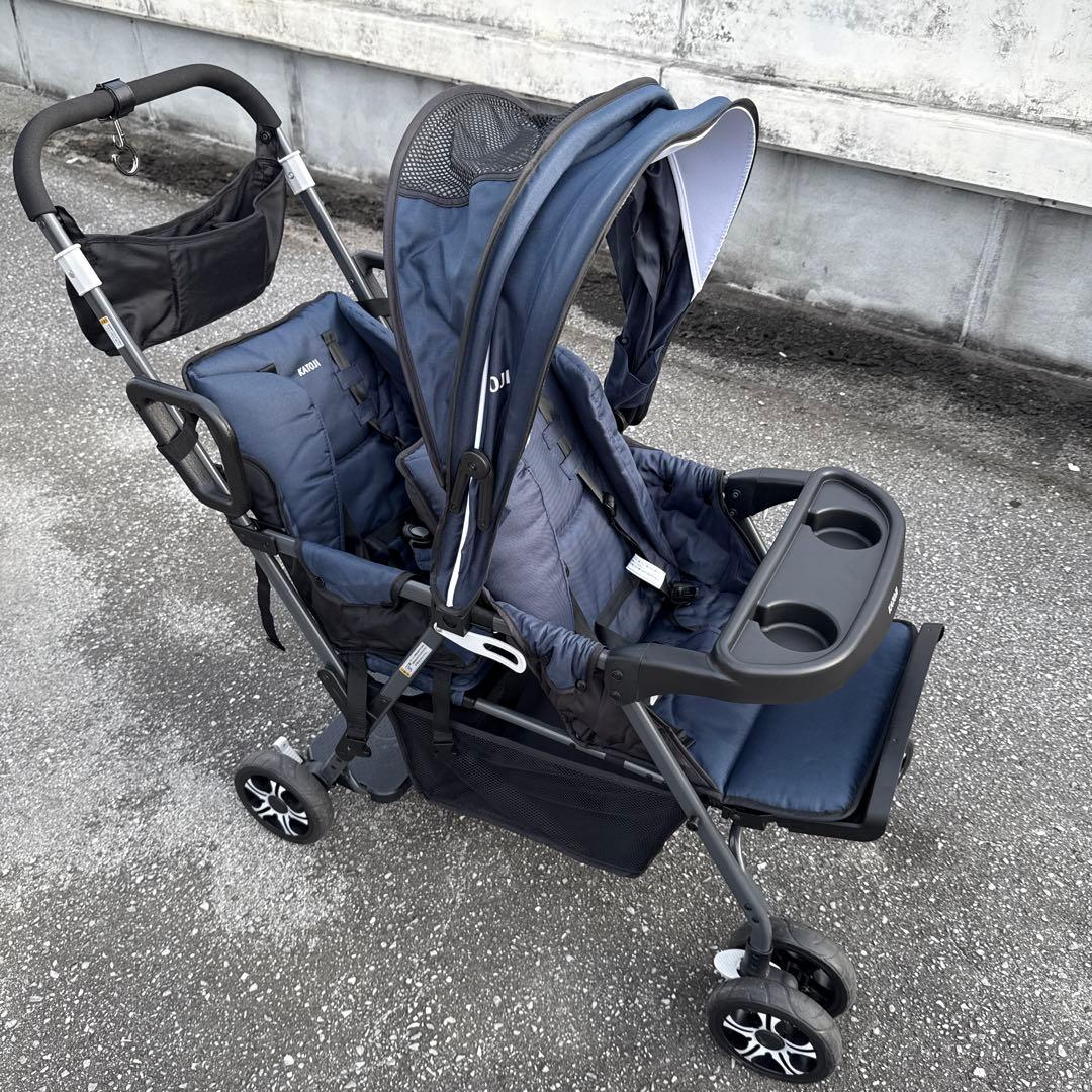 【KATOJI】２人乗りベビーカー リアシート付き　ベビーカー2人でゴー