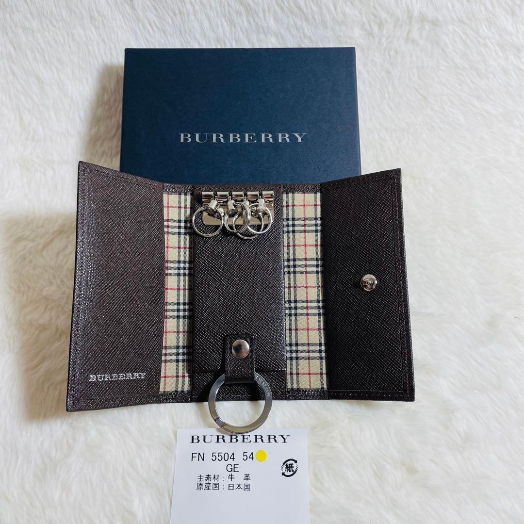 新品未使用 BURBERRY ノバチェック キーケース ブラック キーリング