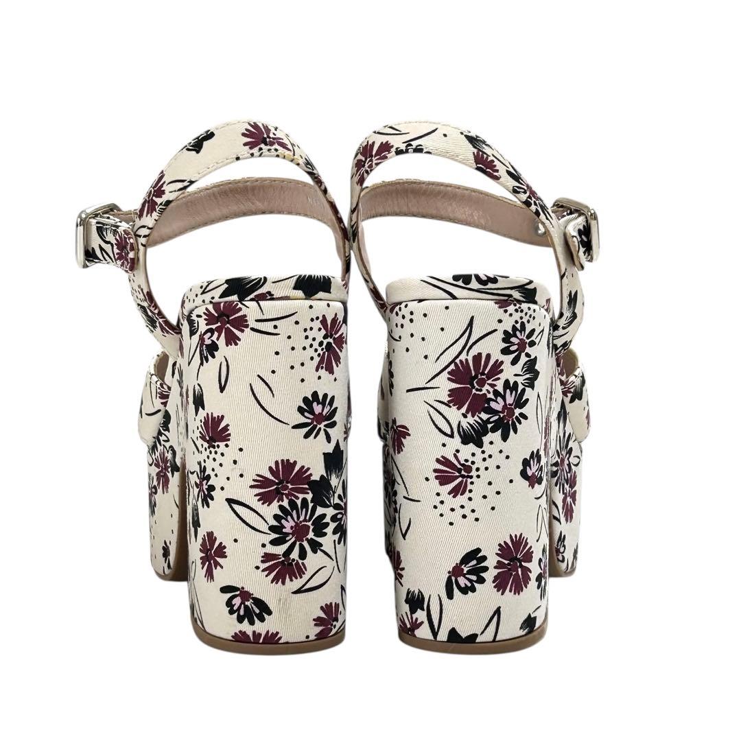 MIU MIU ミュウミュウ プラットフォームサンダル 花柄 厚底 37 - メルカリ