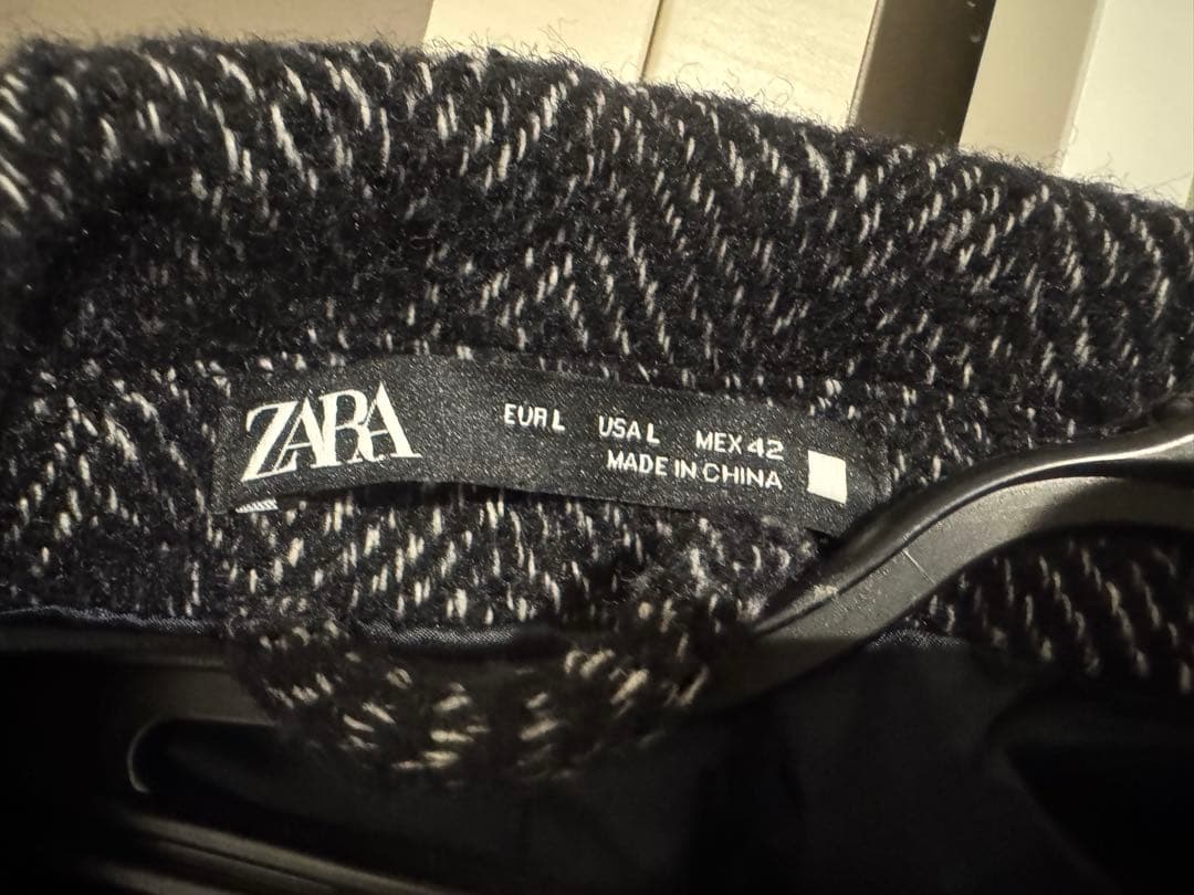 ZARA ヘリンボーン柄 ダークグレー チェスターコート 完売品 - メルカリ