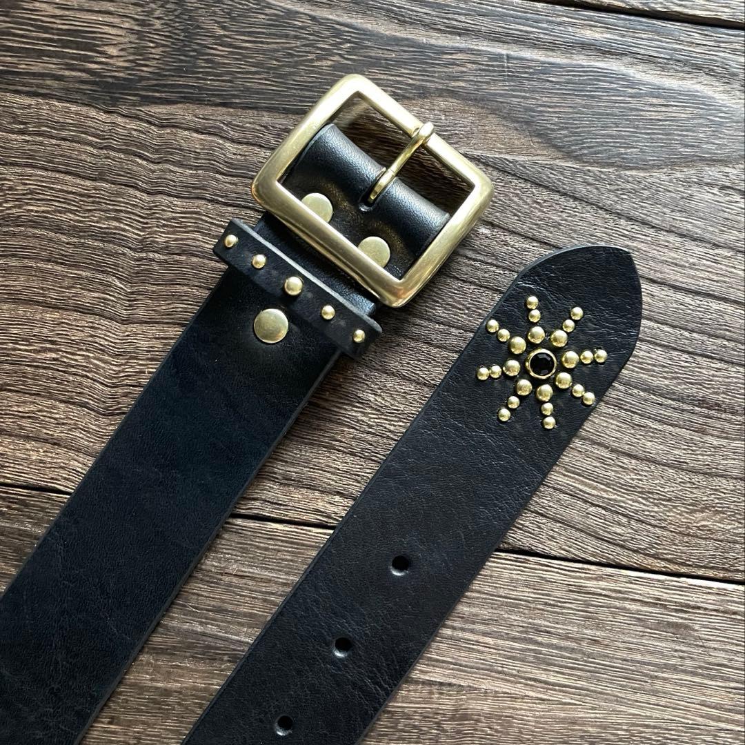 ディッキーズ874専用スタッズギャリソンベルト ミッスーリ真鍮HTC