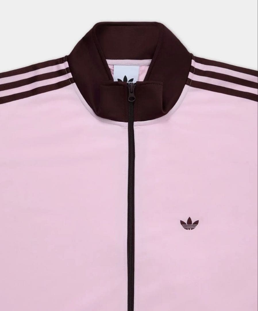 adidas ピンク 茶色 ストライプジャージ 韓国 - メルカリ