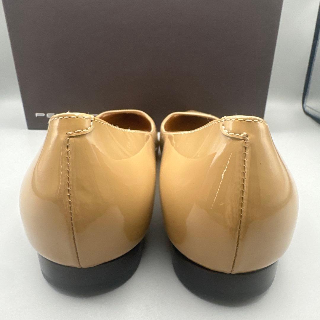 PELLICO ベージュ ポインテッドトゥ フラットシューズ 23.5cm