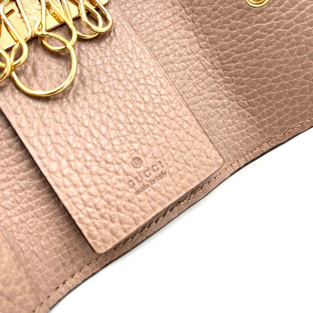 【未使用保管品】グッチ 6連キーケース マーモント GGスプリーム ベージュ