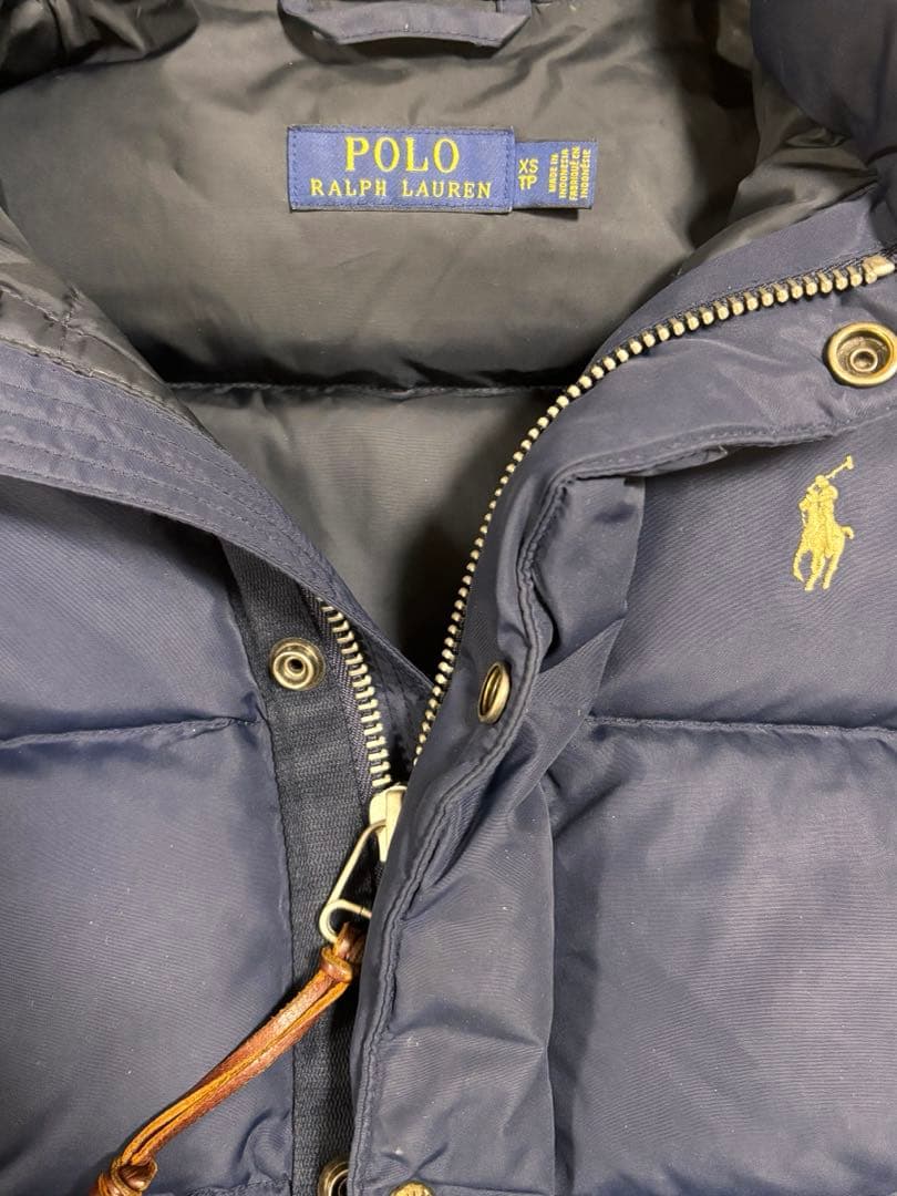 【美品】ポロラルフローレン ダウンベスト ポニー刺繍 ネイビー ダウン75%