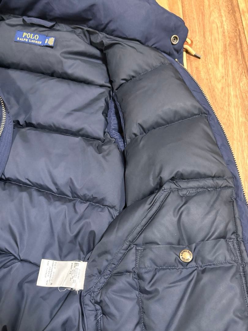 【美品】ポロラルフローレン ダウンベスト ポニー刺繍 ネイビー ダウン75%