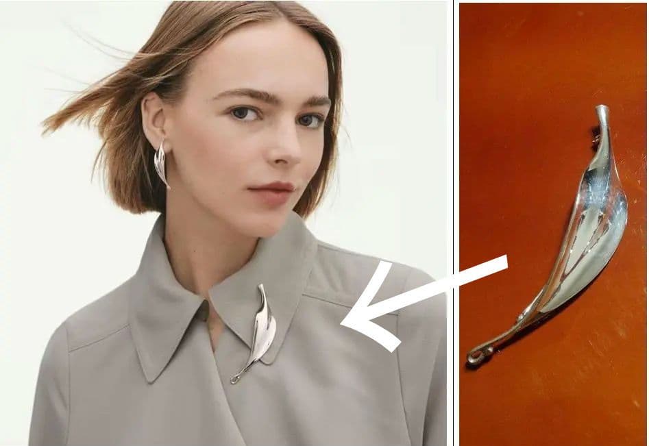 美品ジョージジェンセン プリュム羽 リーフ ブローチ 391 TORUN - メルカリ