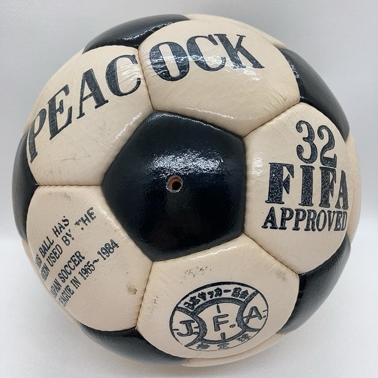 80's 本革手縫い サッカーボール PEACOCK ヴィンテージ 昭和レトロ