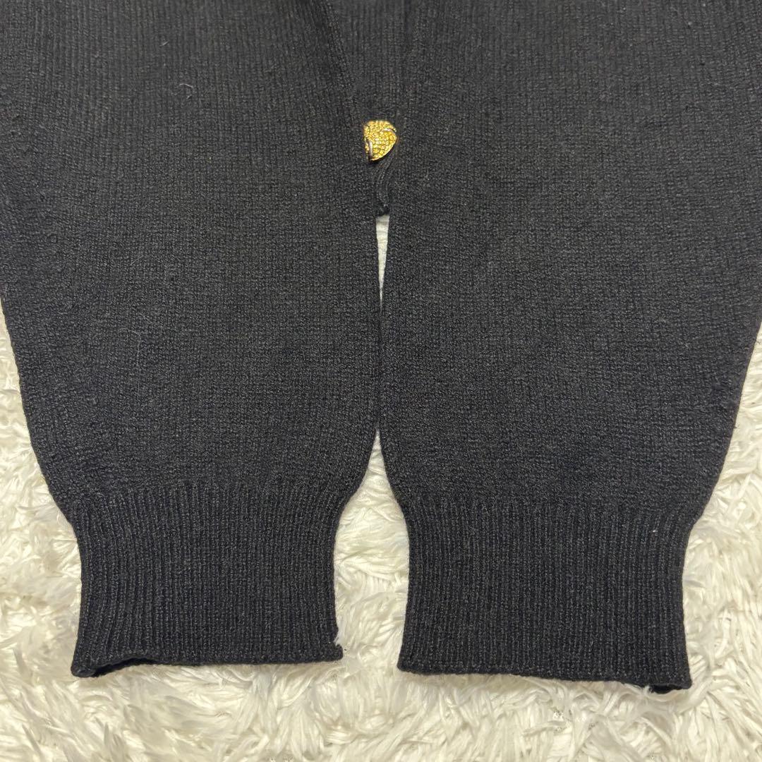 美品 希少 バランタイン カシミヤ 100% カーディガン 黒 42 金ボタン