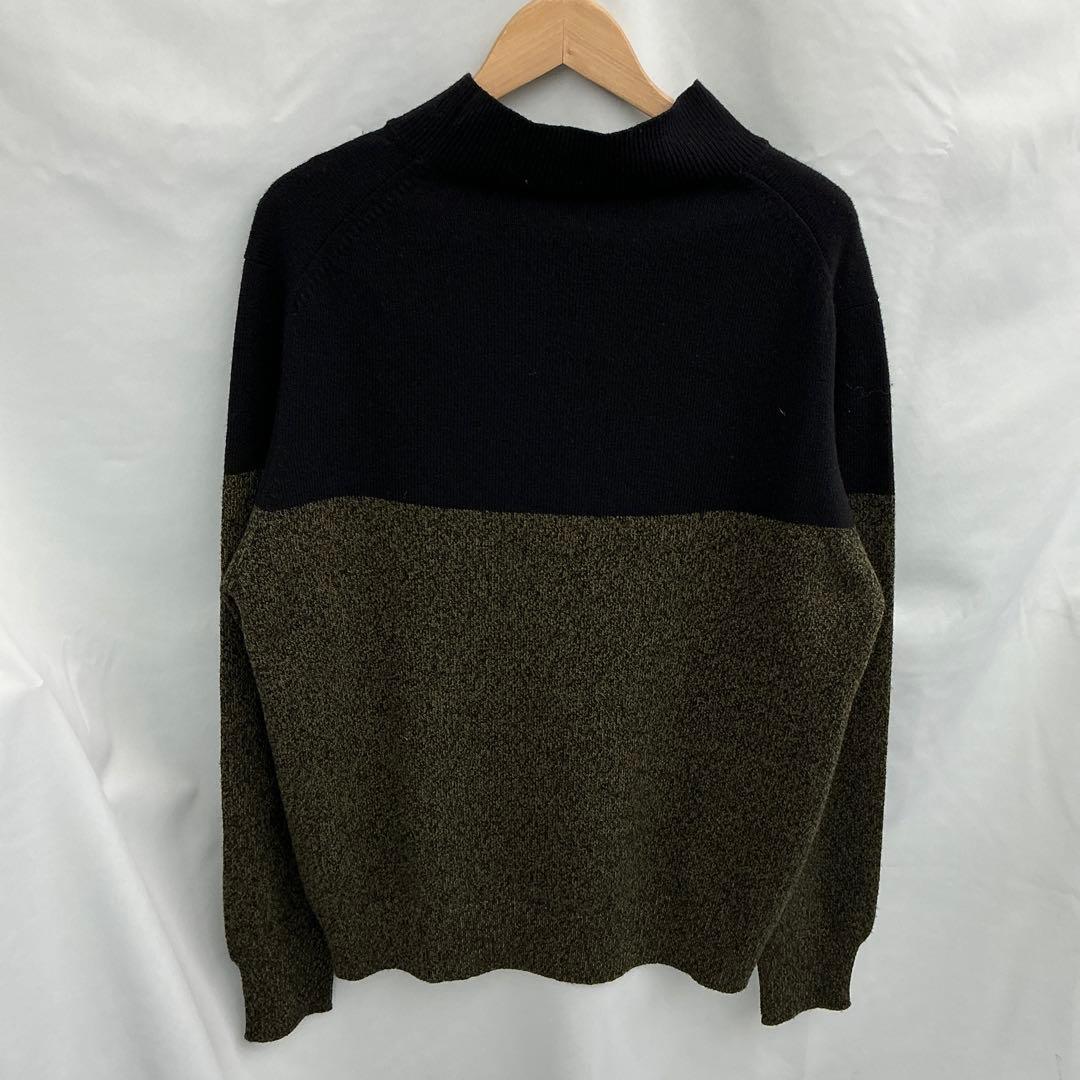 MARGARET HOWELL モックネック スイッチングウールニット