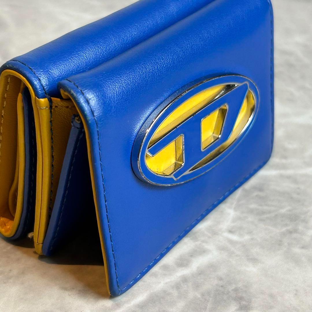 ディーゼル 完売品 三つ折り Dロゴ 1DR ウォレット お財布 ブルー