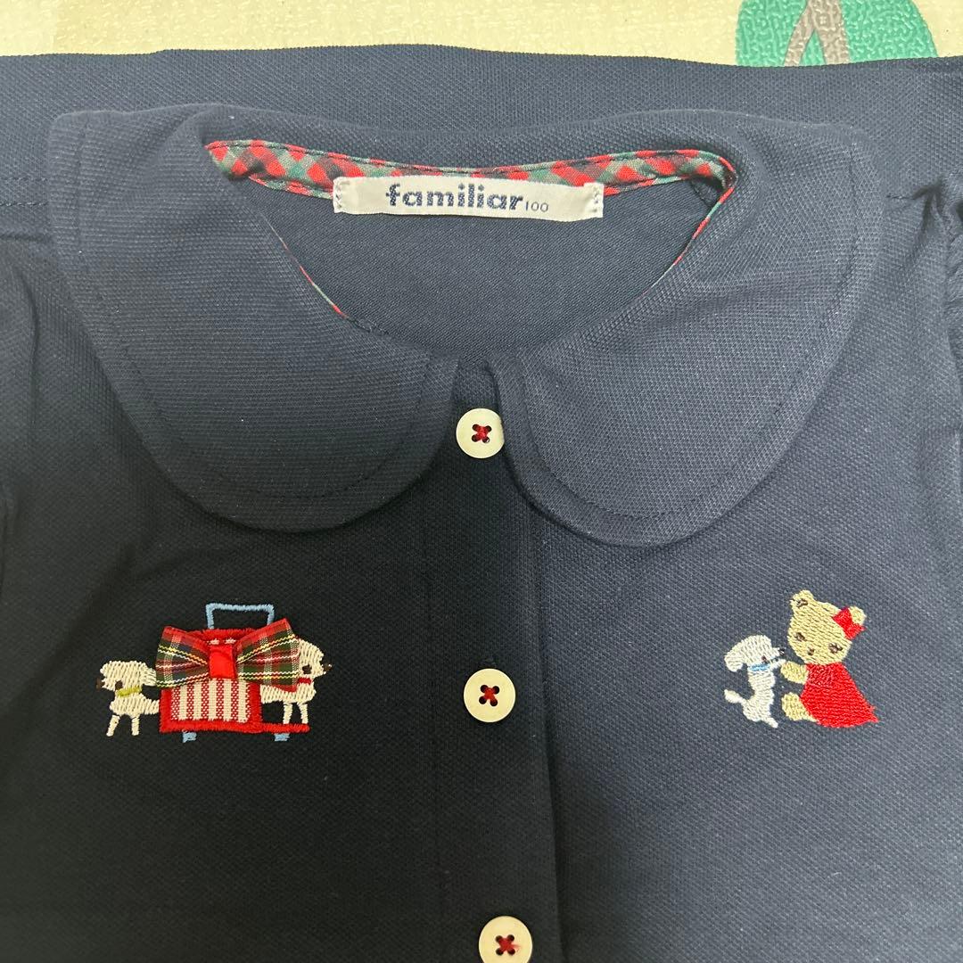 タグなし新品］familiar 半袖ワンピース 100cm ネイビー - メルカリ