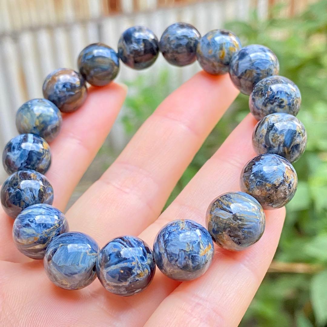 ブルー デニム ピーターサイト 天然石 パワーストーン ブレスレット