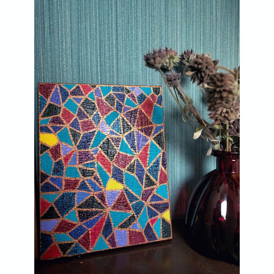 モザイクアート 小型キャンバス作品 ハガキサイズ】モザイクアート タイル キャンバスアート カラフル