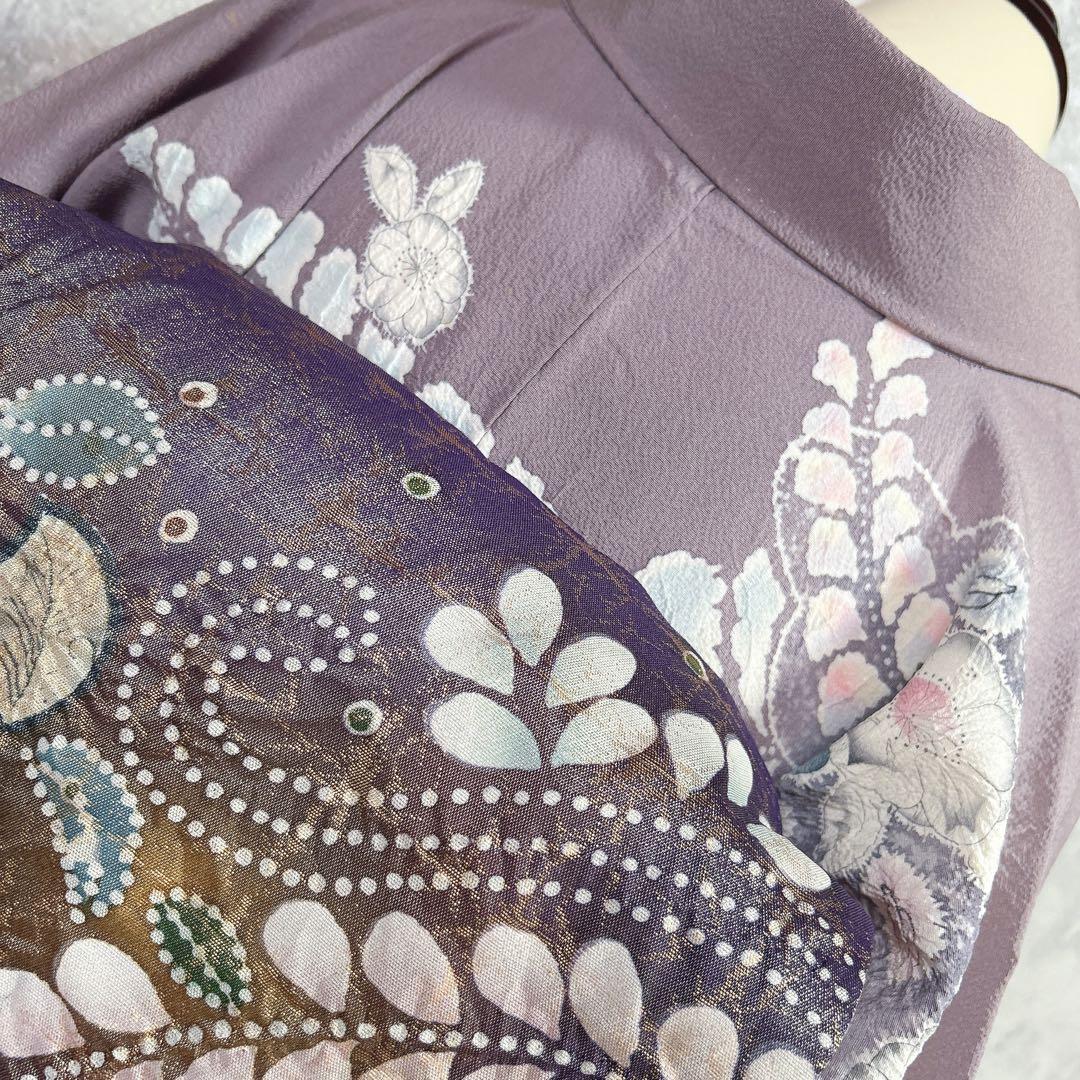 訪問着フルセット　辻ヶ花　翠山工房　着物　正絹　薄紫　華やか　大人可愛い