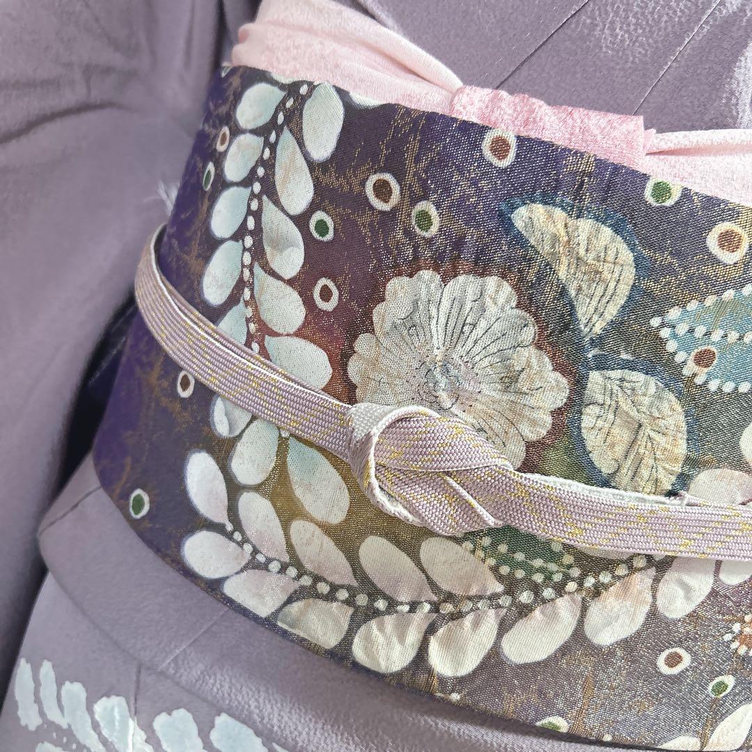 訪問着フルセット　辻ヶ花　翠山工房　着物　正絹　薄紫　華やか　大人可愛い