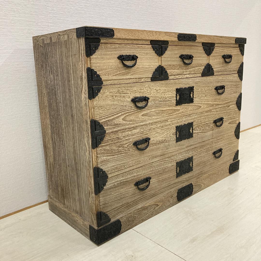 民芸箪笥 工芸タンス 4段 チェスト 古民家 時代風