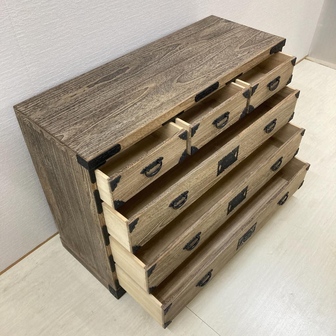 民芸箪笥 工芸タンス 4段 チェスト 古民家 時代風