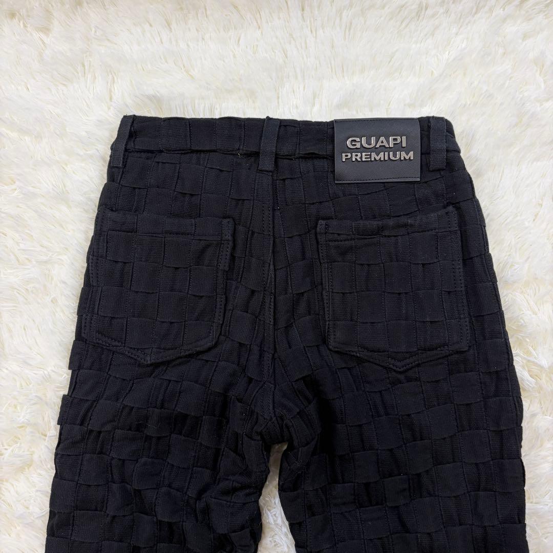 極美品】GUAPI オプシディアン ブレイデッドパンツ フレア タグ付 30黒
