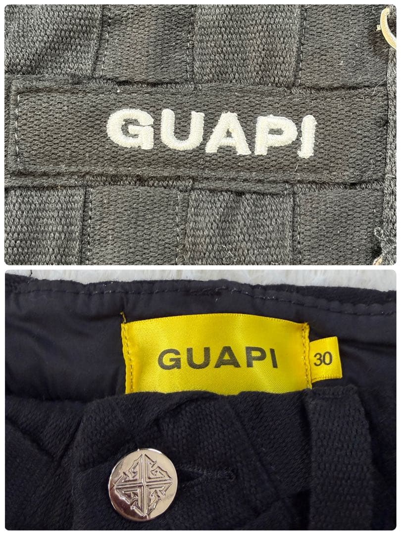 極美品】GUAPI オプシディアン ブレイデッドパンツ フレア タグ付 30黒