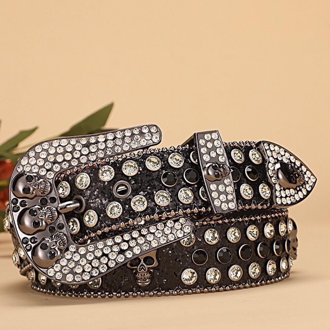 スタッズベルト ドクロ スカル スケーター パンク Y2K ベルト スタッズ