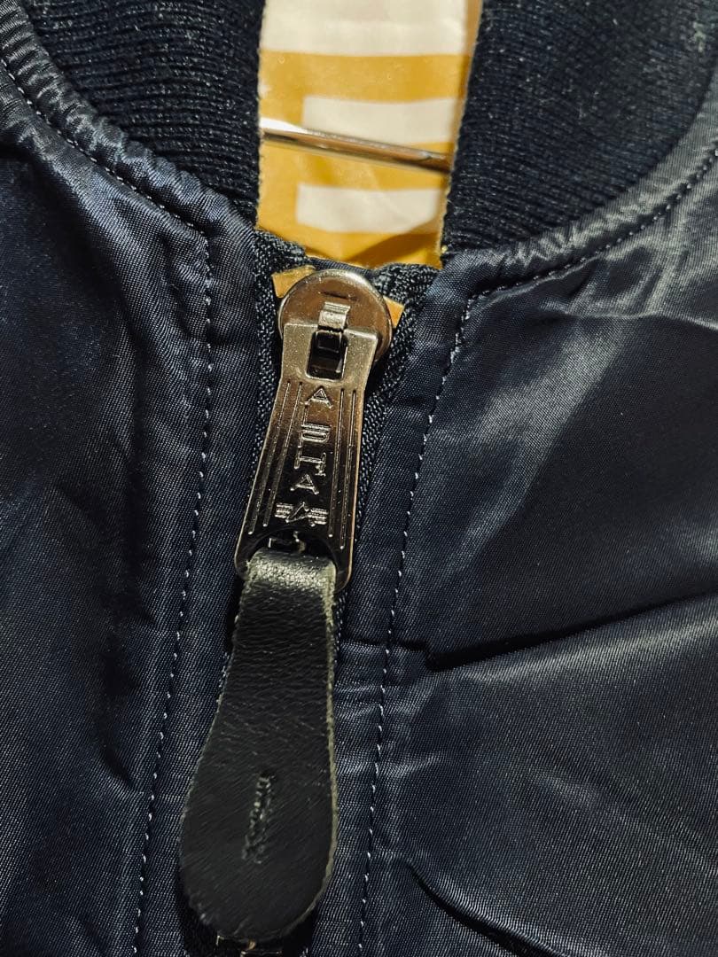 美品 限定 アルファ MA-1 ネイビー M 星条旗 リバーシブル - メルカリ