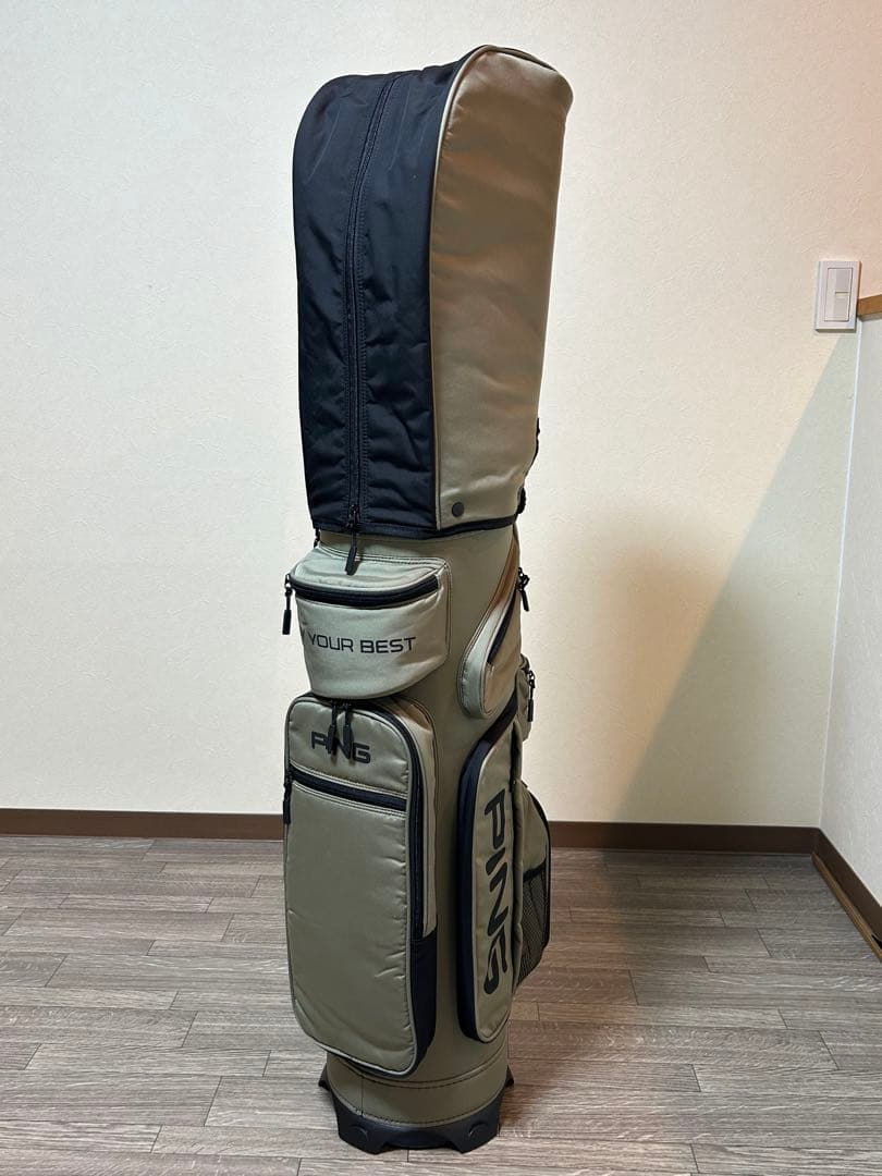 PING 自立式キャディバッグ 未使用品 10ポケットで収納力抜群！カーキ