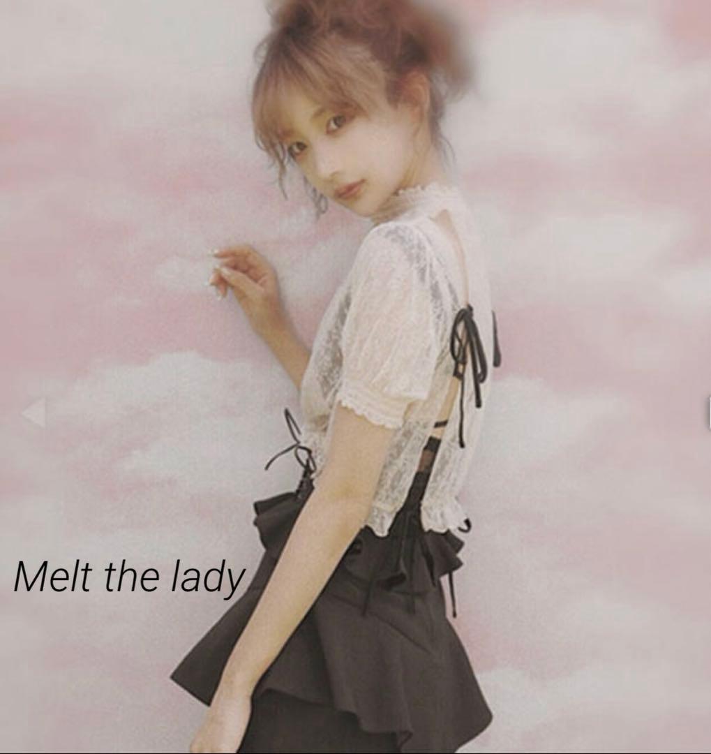 MELT THE LADYメルトザレディ 半袖シアーバックリボン レーストップス
