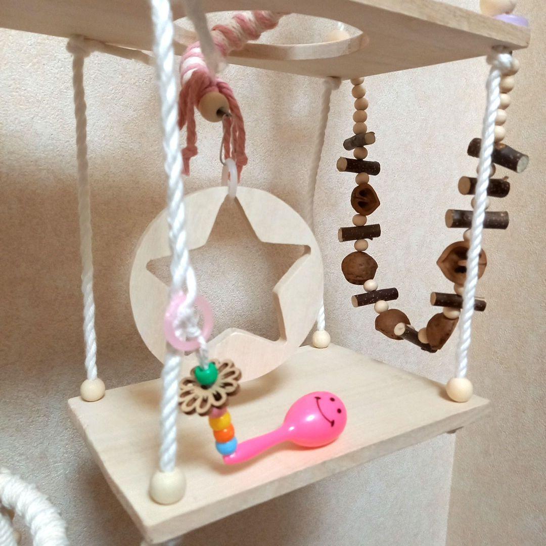 流木 三段バードアスレチックジム 螺旋パーチ 円錐形リング 大型R No