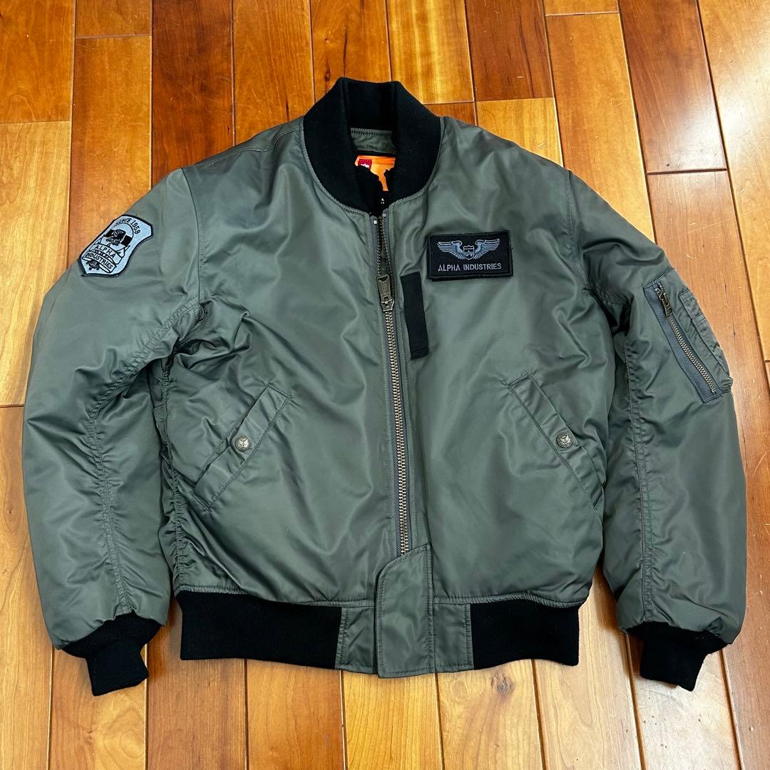 アルファ MA-1 ライディングジャケット M ALVA-1811W アルファインダストリーズ MA-1 バイクプロテクター付き ALVA-1811W