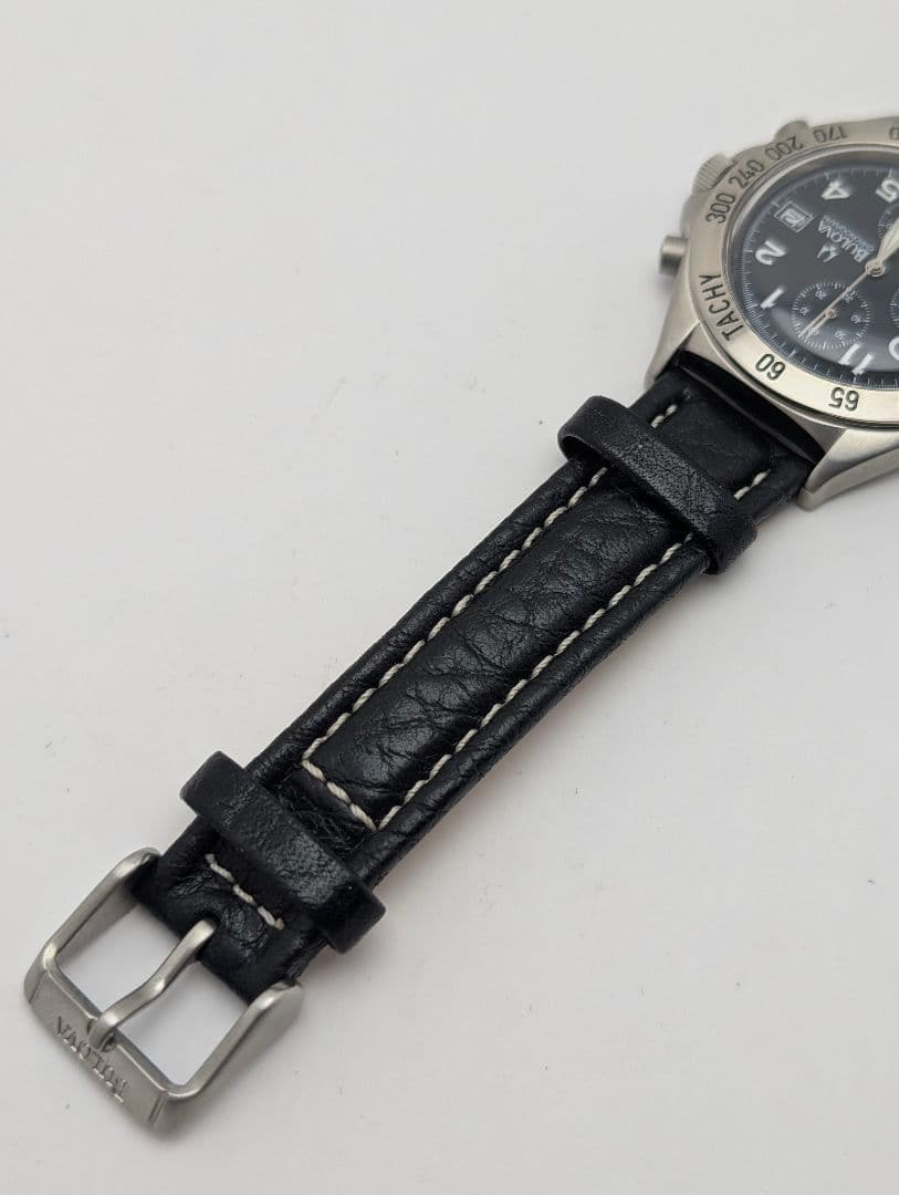 【美品】BULOVA ブローバ メンズ腕時計 クロノグラフ 稼働品 箱付