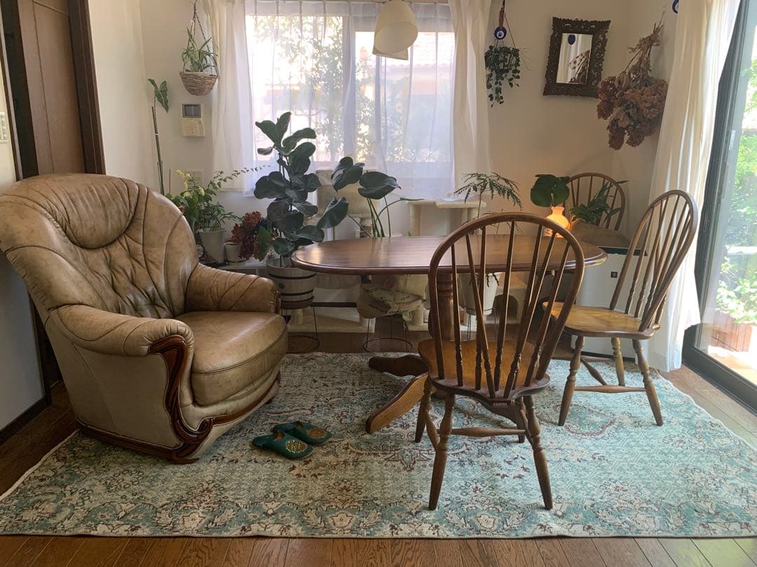 超大判 269×150宝石メダリオン ピーコックグリーン トルコヴィンテージ