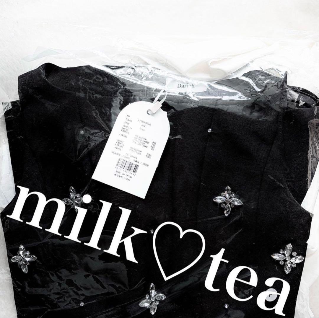 新品タグ付 ダーリッチ ビジューフレアバルーンミニドレス フリー