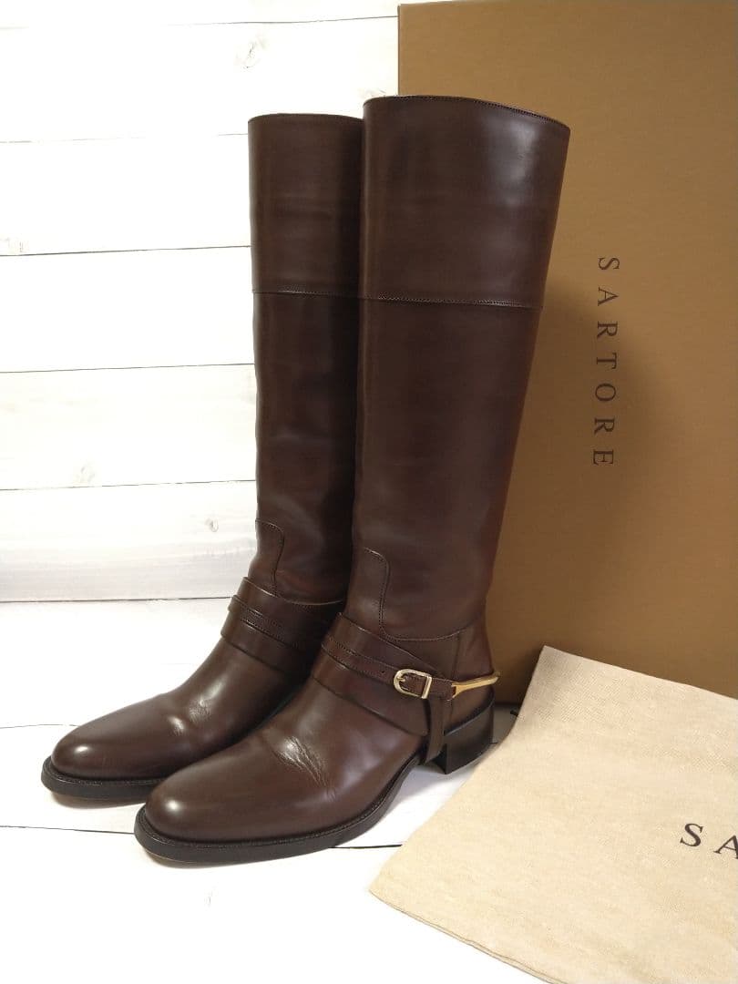 【専用です】サルトル SARTORE バックル ベルト ロングブーツ ブラウン