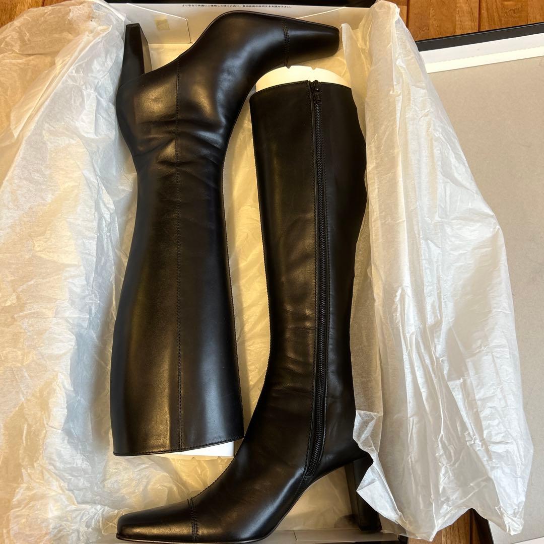 ブティックオオサキ 新品ロングブーツ 黒 24㎝ - メルカリ