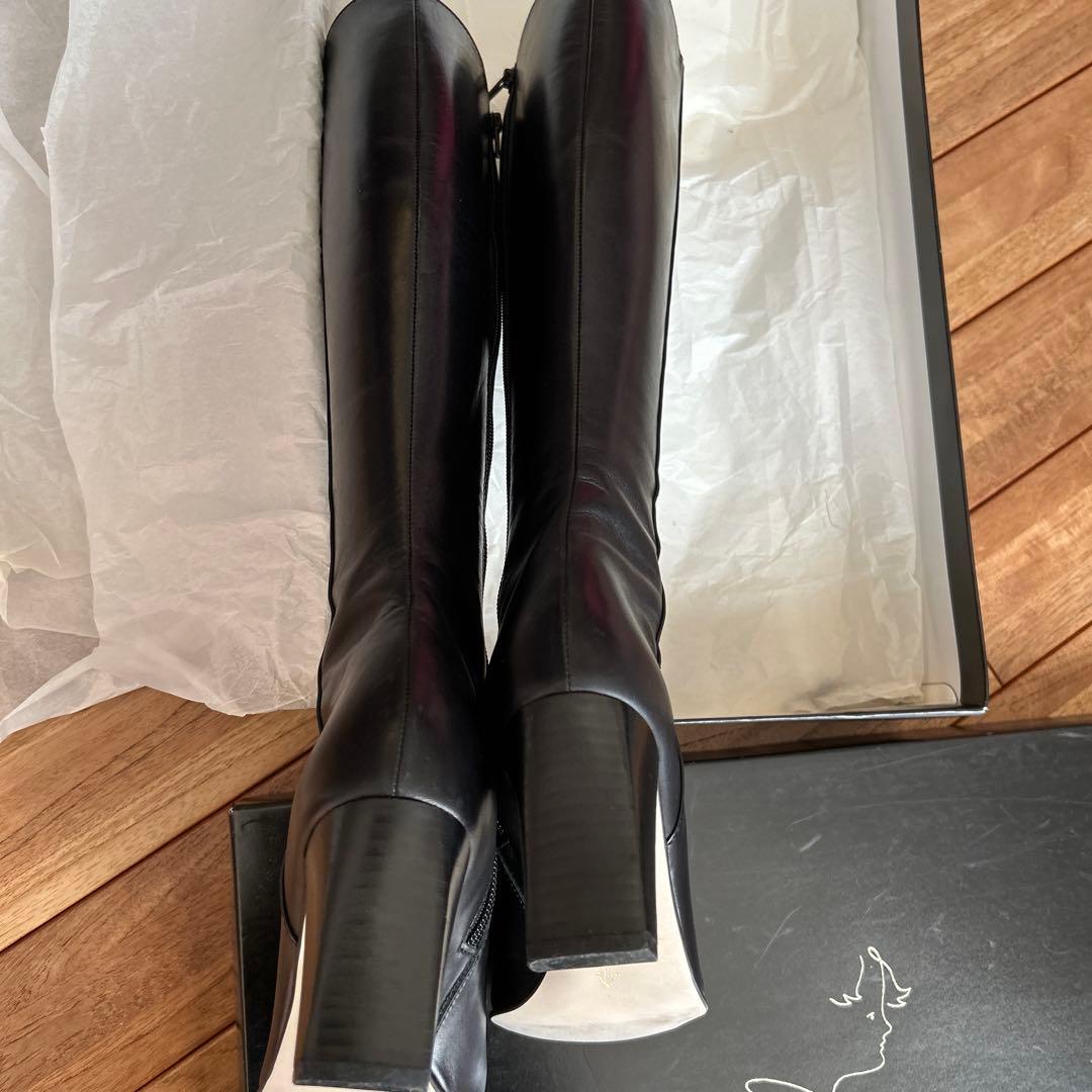 ブティックオオサキ 新品ロングブーツ 黒 24㎝ - メルカリ