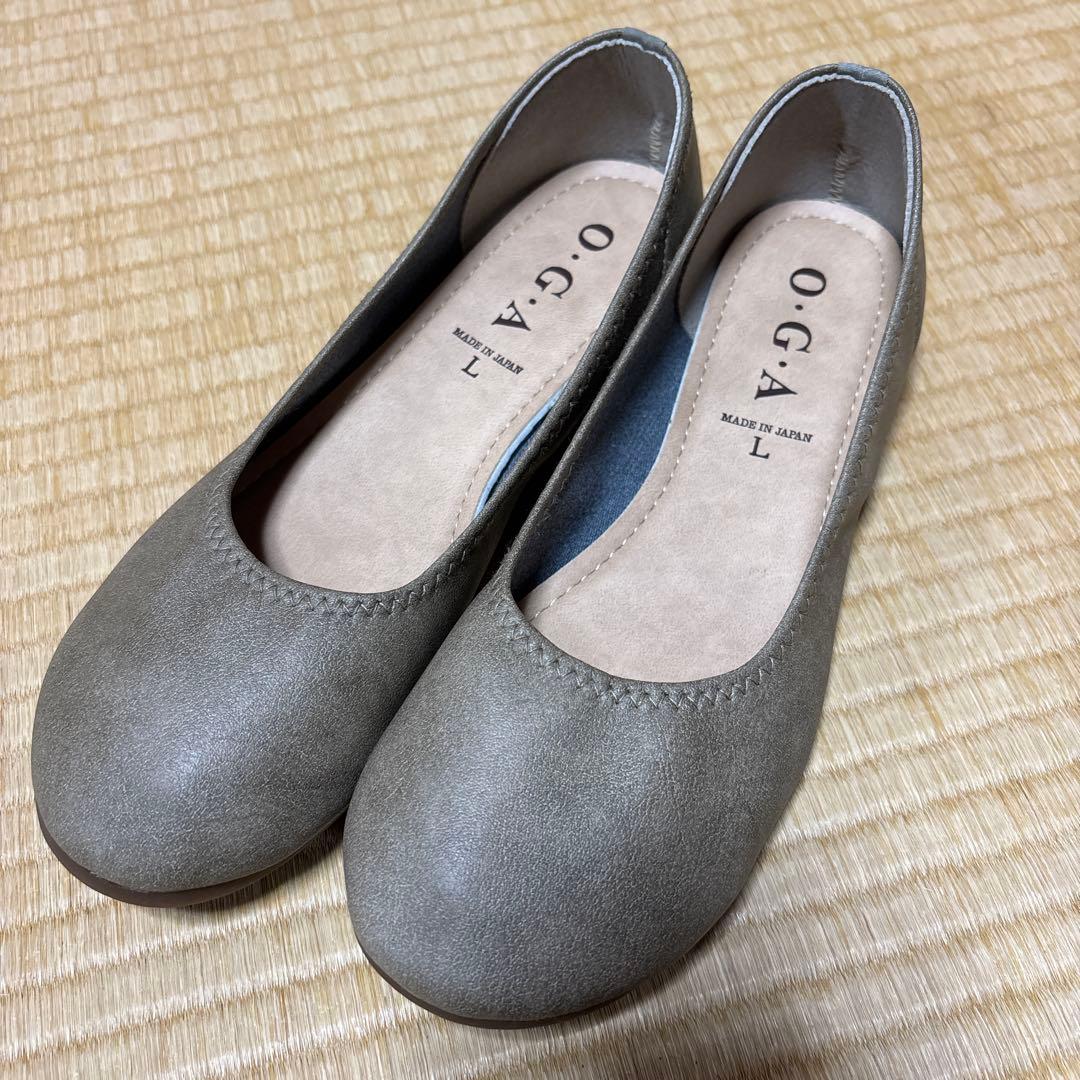O.G.A. 日本製 グレー フラットシューズ - メルカリ