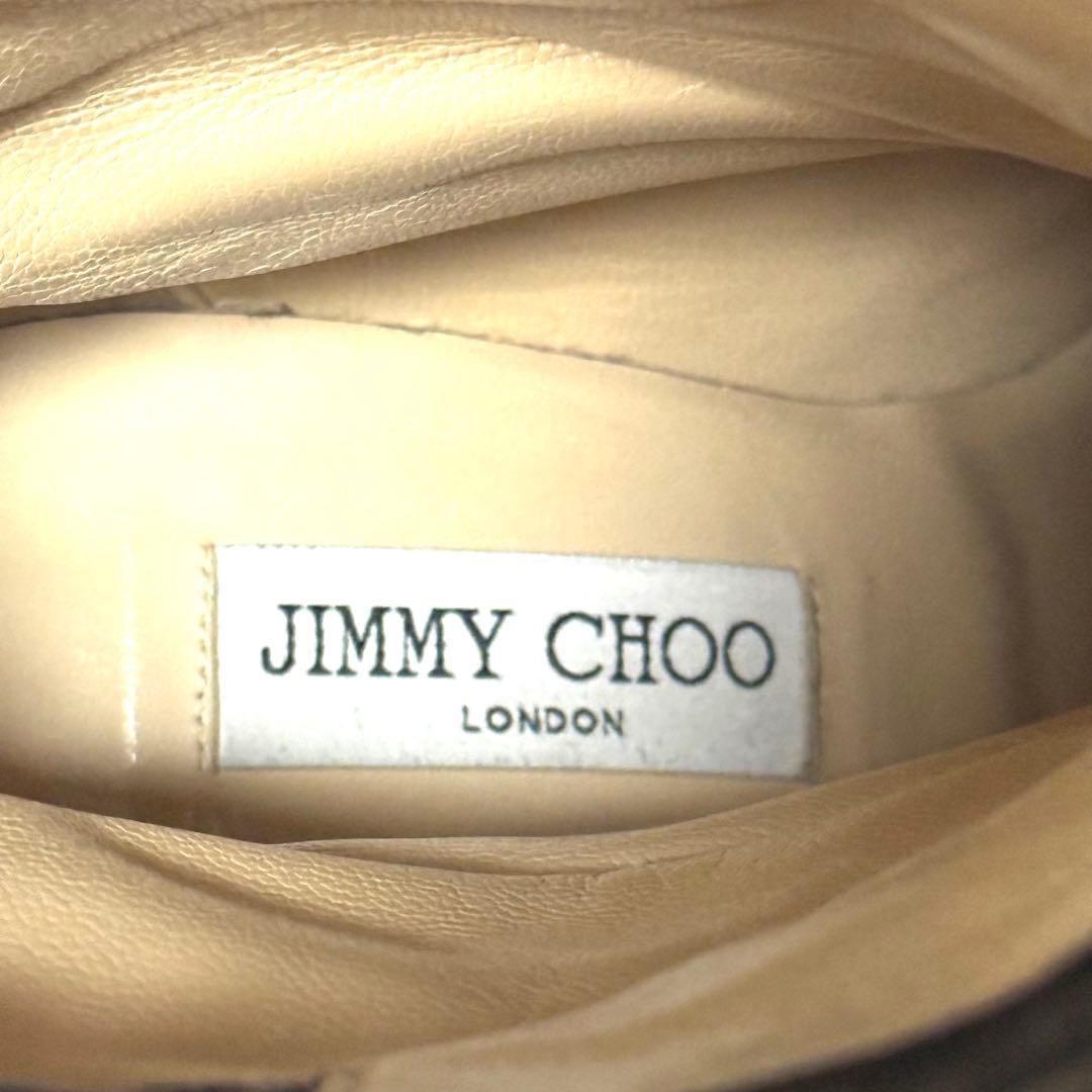 ジミーチュウ エンジニアブーツ サイズ38 1/2 サイドベルト ゴールド